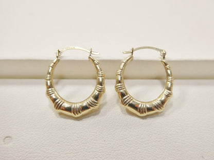 10k Real Solid Yellow Gold 18MM Classic Design Hoop Earrings