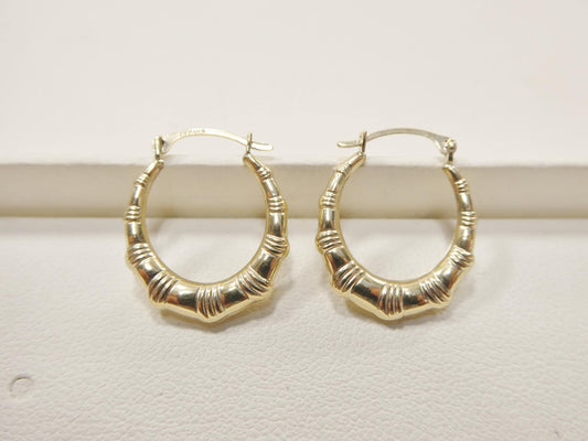 10k real solid yellow gold 18MM classic design hoop earrings