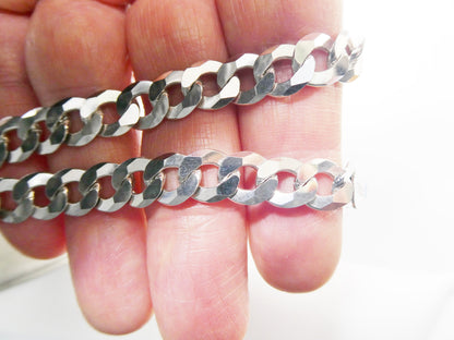 Real 8.5 Inch 925 Sterling Silver Solid 14k White Gold Finish