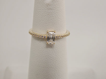 Real 14k Solid Yellow Gold Women's Classic Micro Pave Setting Pinky Ring