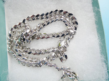 Real 925 Sterling Silver 7mm Solid Link Bracelet