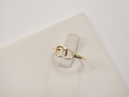 Real 10k Solid Yellow Gold Women's Classic Micro Pave Setting Ring