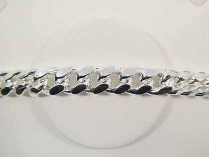 Real 12mm 925 Sterling Silver Miami Semi Solid Link Chain Box Lock Clasp