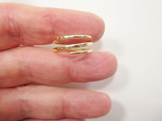 10k solid yellow gold women girl bypass ring