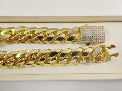8 Inch 18k Gold Filled Monaco 12MM Bracelet
