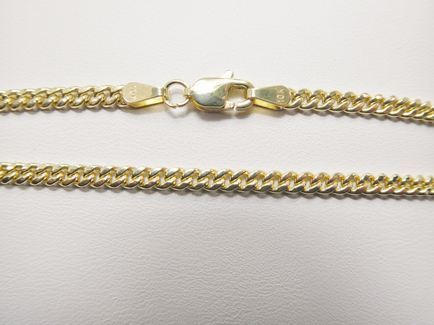 real 10k solid yellow gold 3mm curb link chain necklace