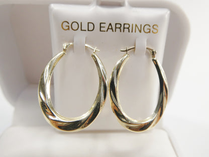 10k Real Solid Yellow Gold Classic Design Hoop Earrings