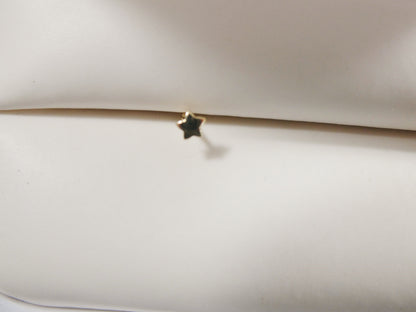 14k Real Solid Yellow Gold Star Nose Ring