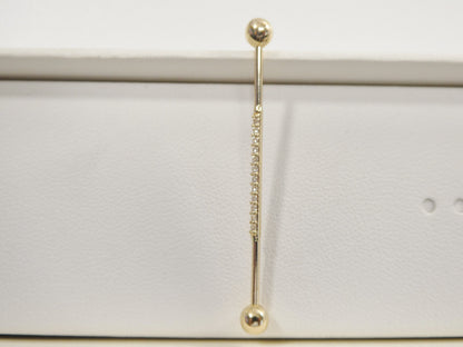 14k Real Solid Yellow Gold Straight Barbell Belly Button Ring Piercing