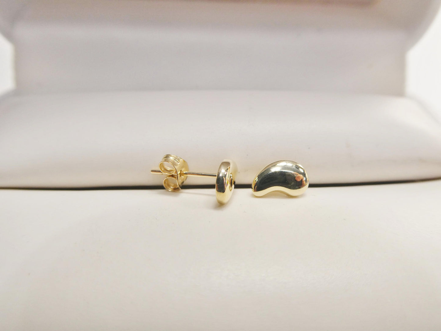 real 10k solid yellow gold teardrop push post earrings