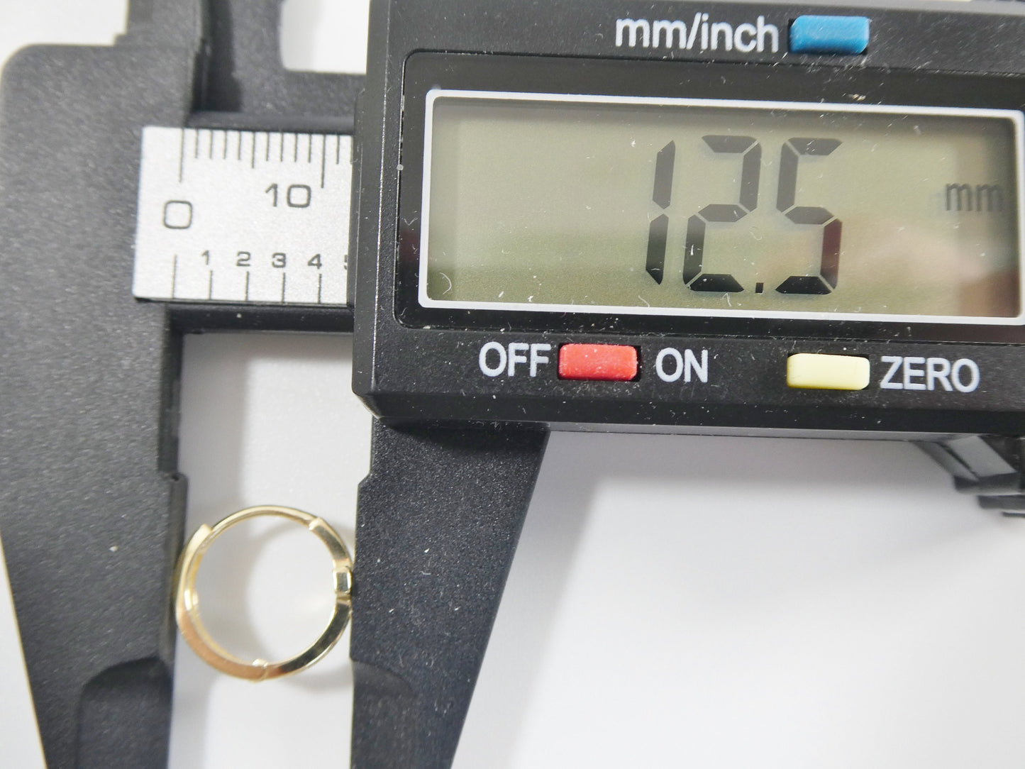 real 10k solid yellow gold cross hoop huggie earring