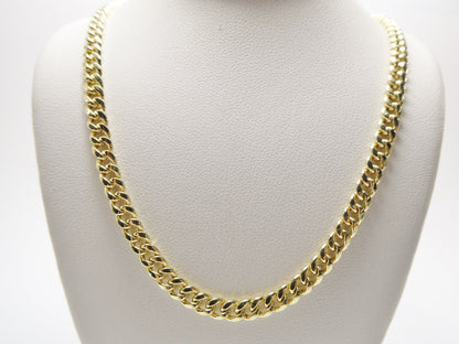 Real 10k Solid Yellow Gold 3mm Curb Link Chain Necklace