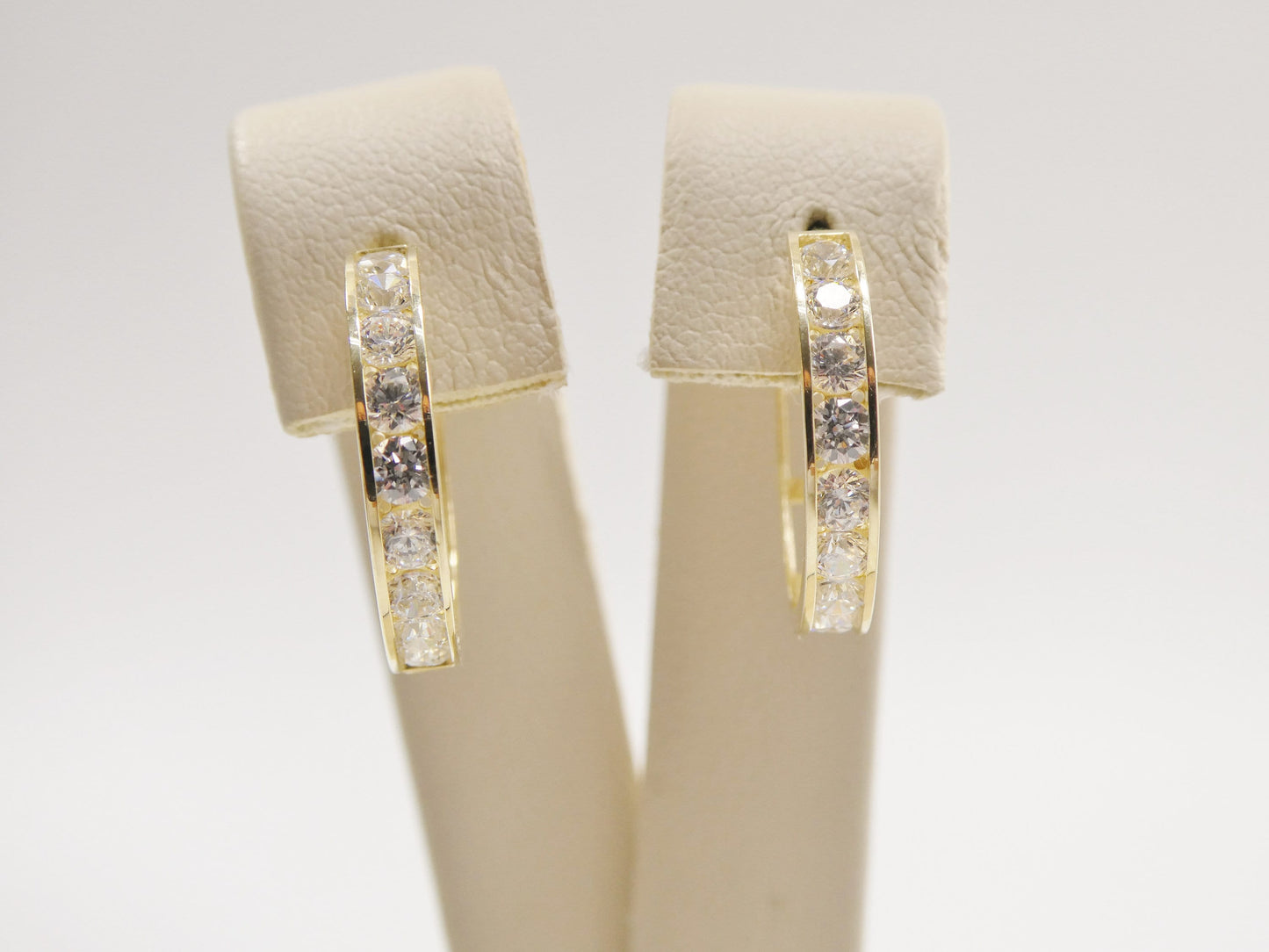 real 10k solid yellow gold large hoop huggie earrings