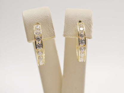 Real 10k Solid Yellow Gold Large Hoop Huggie Earrings