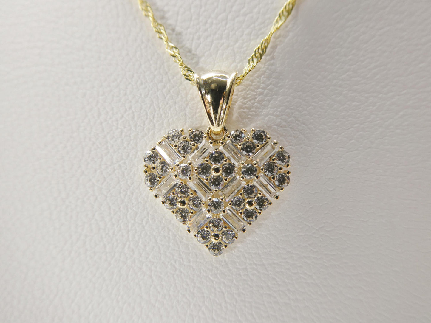 10k real solid yellow gold 16 inch chain and heart pendent set