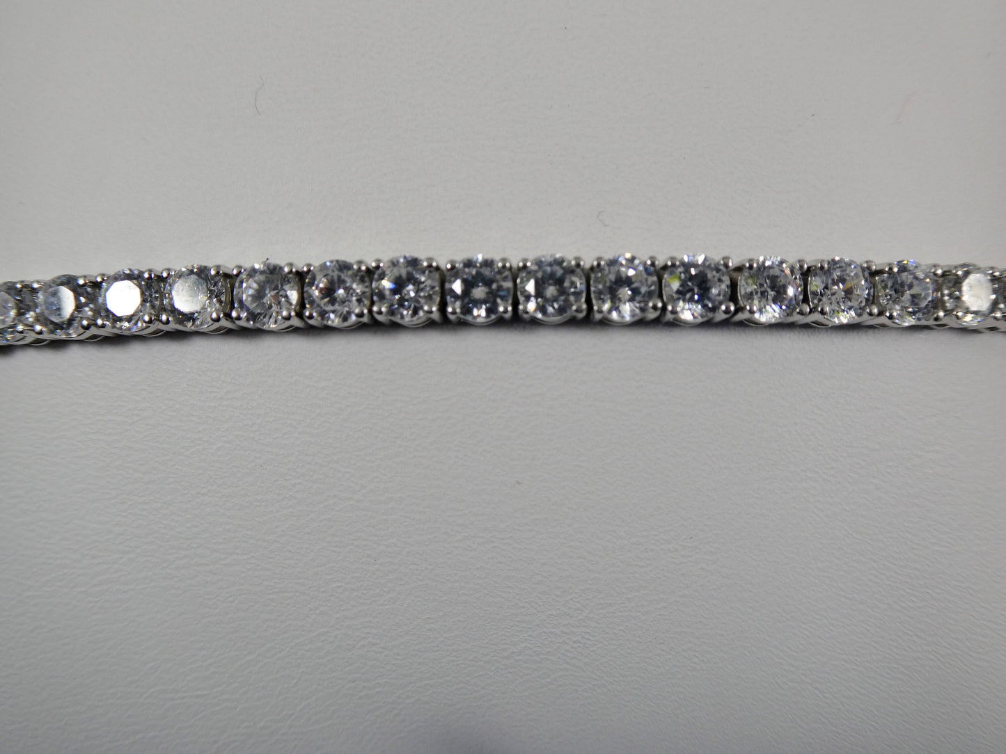real 925 sterling silver tennis bracelet 3mm / 4mm / 5mm white gold finish