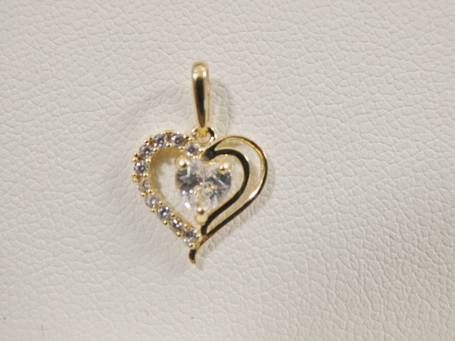 14k real solid yellow gold heart high polish charm pendent
