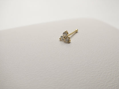14k Real Solid Yellow Gold Triangle Nose Ring