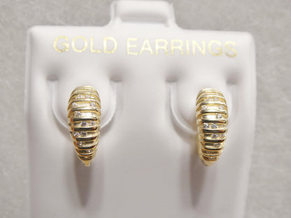 Real 10k Solid Yellow Gold Designer Earrings