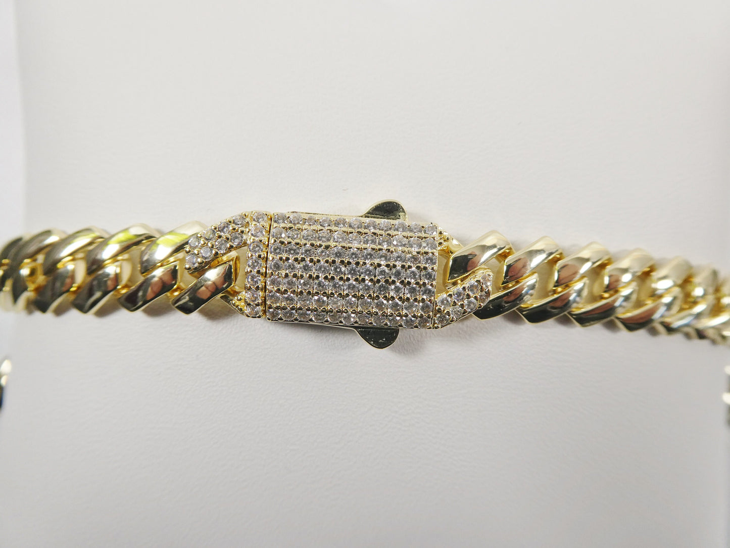 9mm 14k yellow gold filled Monaco bracelet / necklace fancy box lock