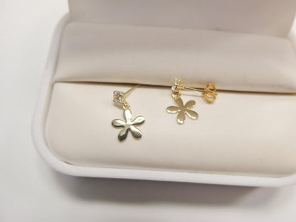 Real 10k Solid Yellow Gold Design Push Post Earrings