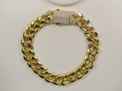 8 Inch 18k Gold Filled Monaco 12MM Bracelet