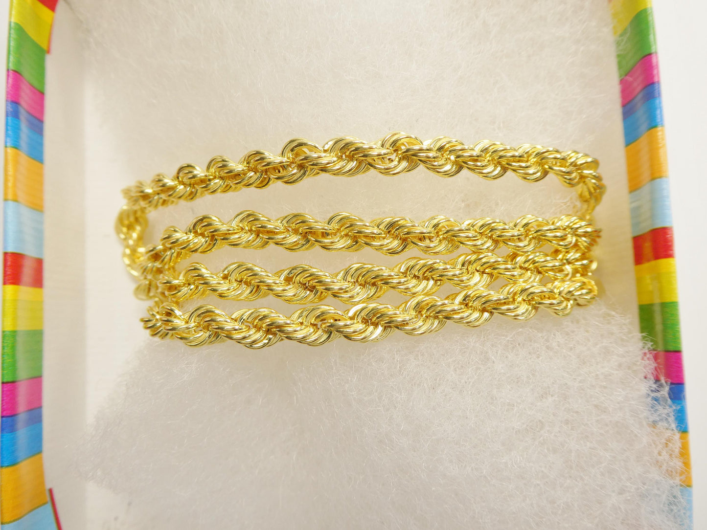 real 925 sterling silver rope chain 5.3mm 14k yellow gold finish