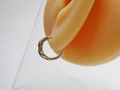 Real 10k Solid Yellow Gold Design Huggie Earrings
