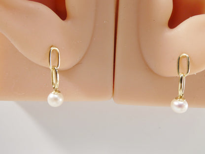 Real 10k Solid Yellow Gold Freshwater Cultured Pearl Stud Earring Dainty