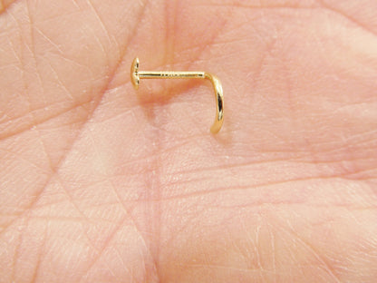 14k Real Solid Yellow Gold Twist Shape Heart Nose Ring