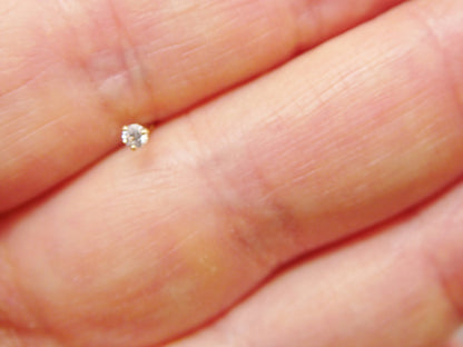 14k Real Solid Yellow Gold Long Post Nose Ring
