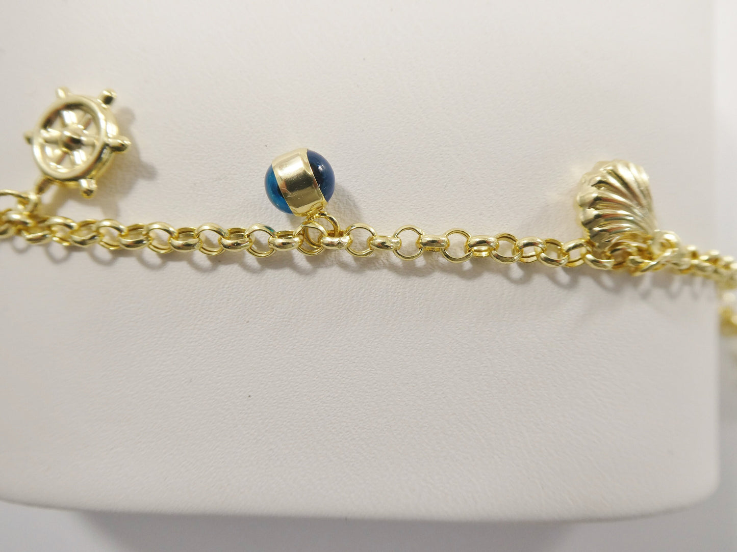 real 14k solid yellow gold 9 inch anklet bracelet