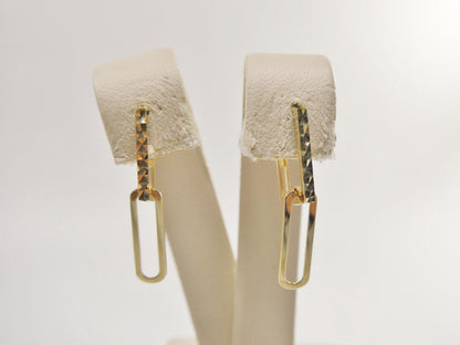 Real 10k Solid Yellow Gold Designer Hoop Huggie Earrings
