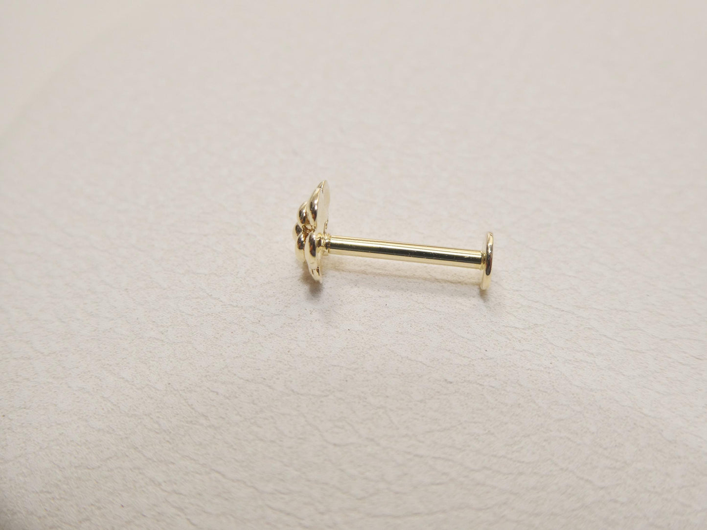 14k real solid yellow gold cartilage flower body ring piercing
