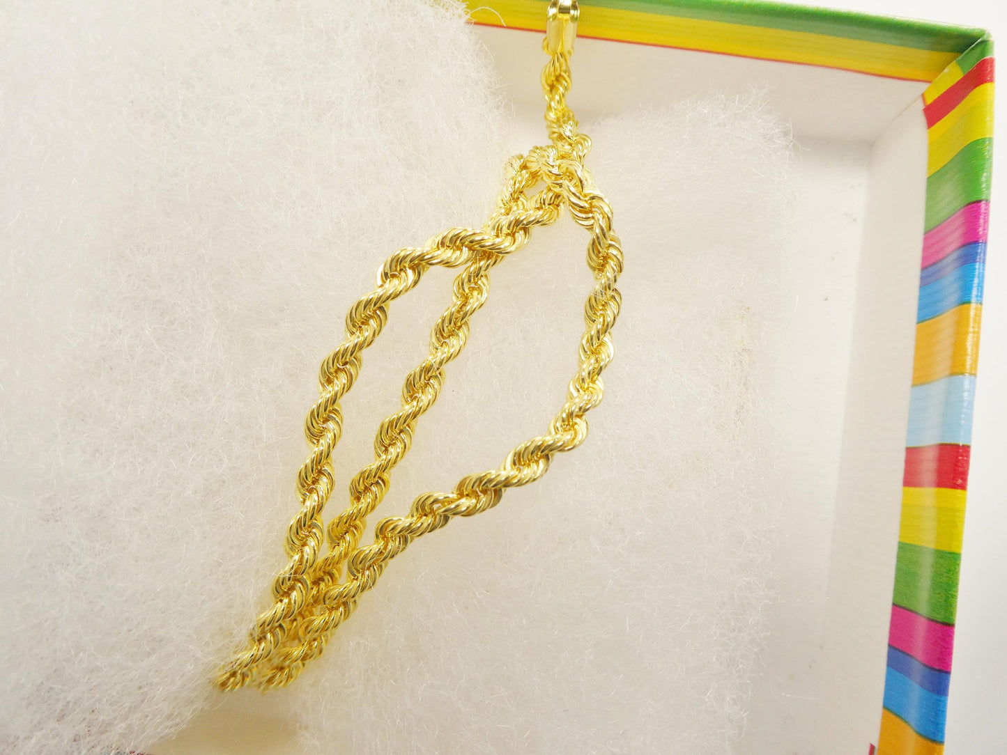 real 925 sterling silver rope chain 4mm 14k yellow gold finish