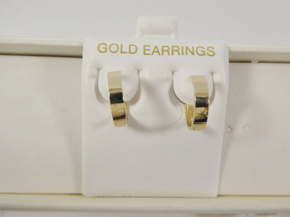 Real 10k Solid Yellow Gold High Polish Plain Hoop Huggie Earrings