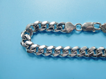 Real 925 Sterling Silver 8mm Solid Link Bracelet