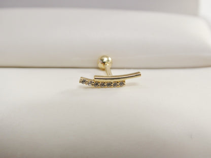 14k Real Solid Yellow Gold Helix Cartilage Earring
