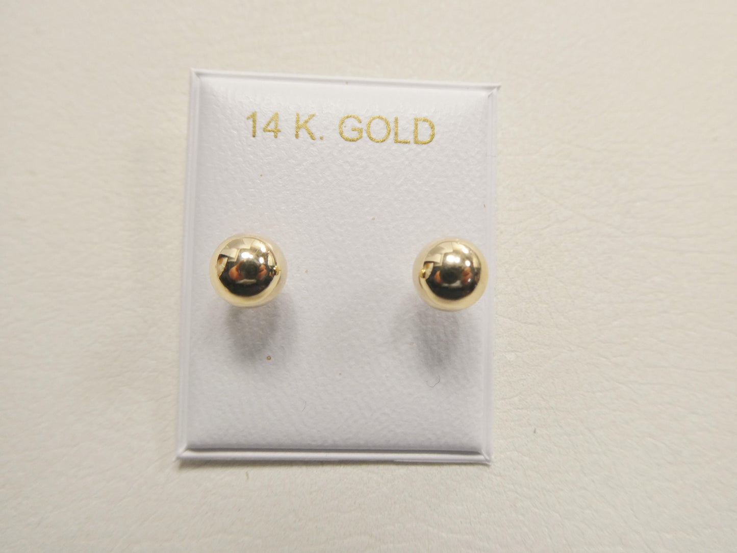 14k solid yellow gold high polish flat screw post ball earrings