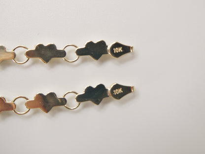 Real 10k Solid Yellow Gold X Heart Hugs and Kisses 10 Inch Anklet Bracelet
