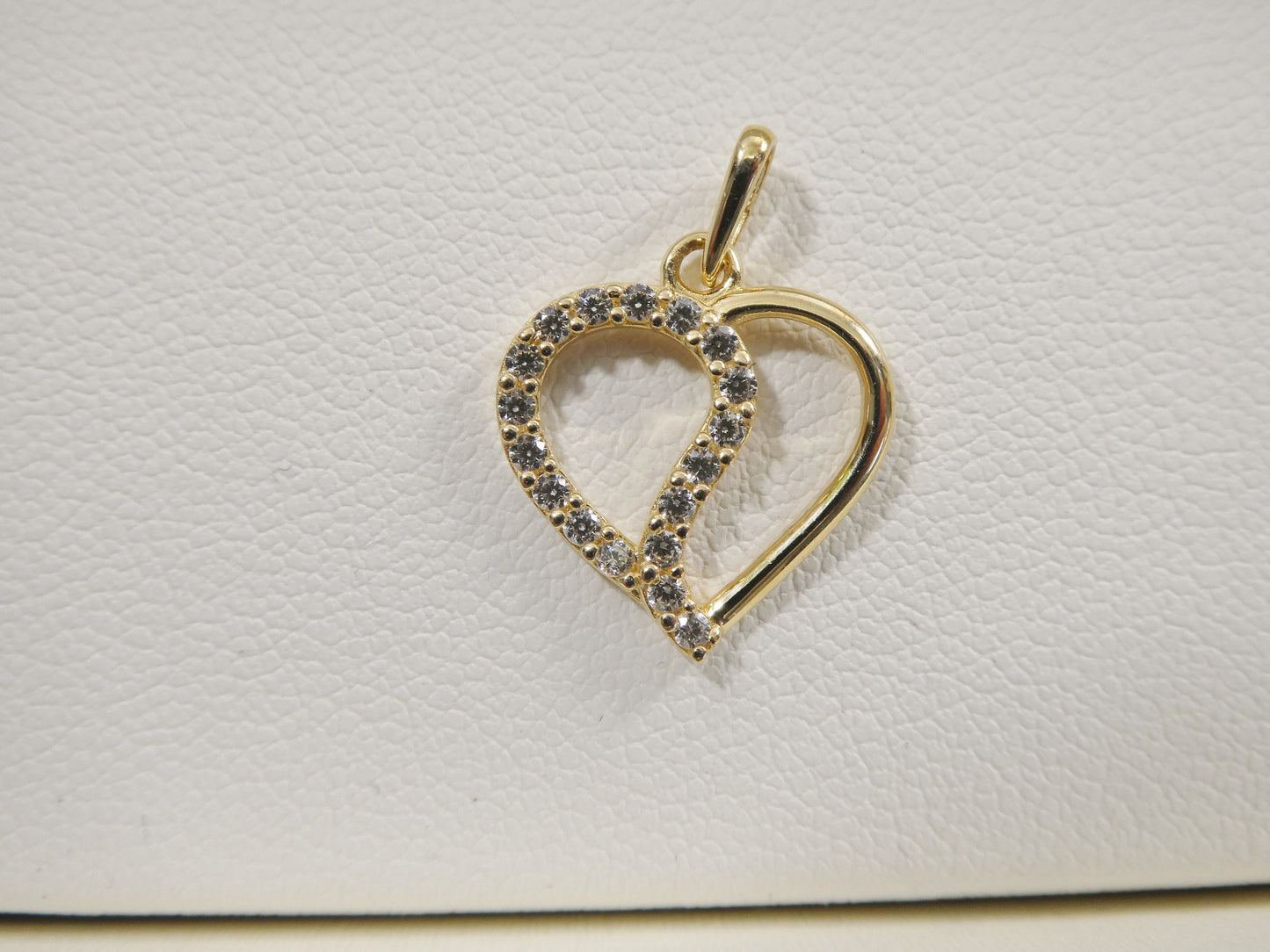 14k real solid yellow gold heart high polish charm pendent