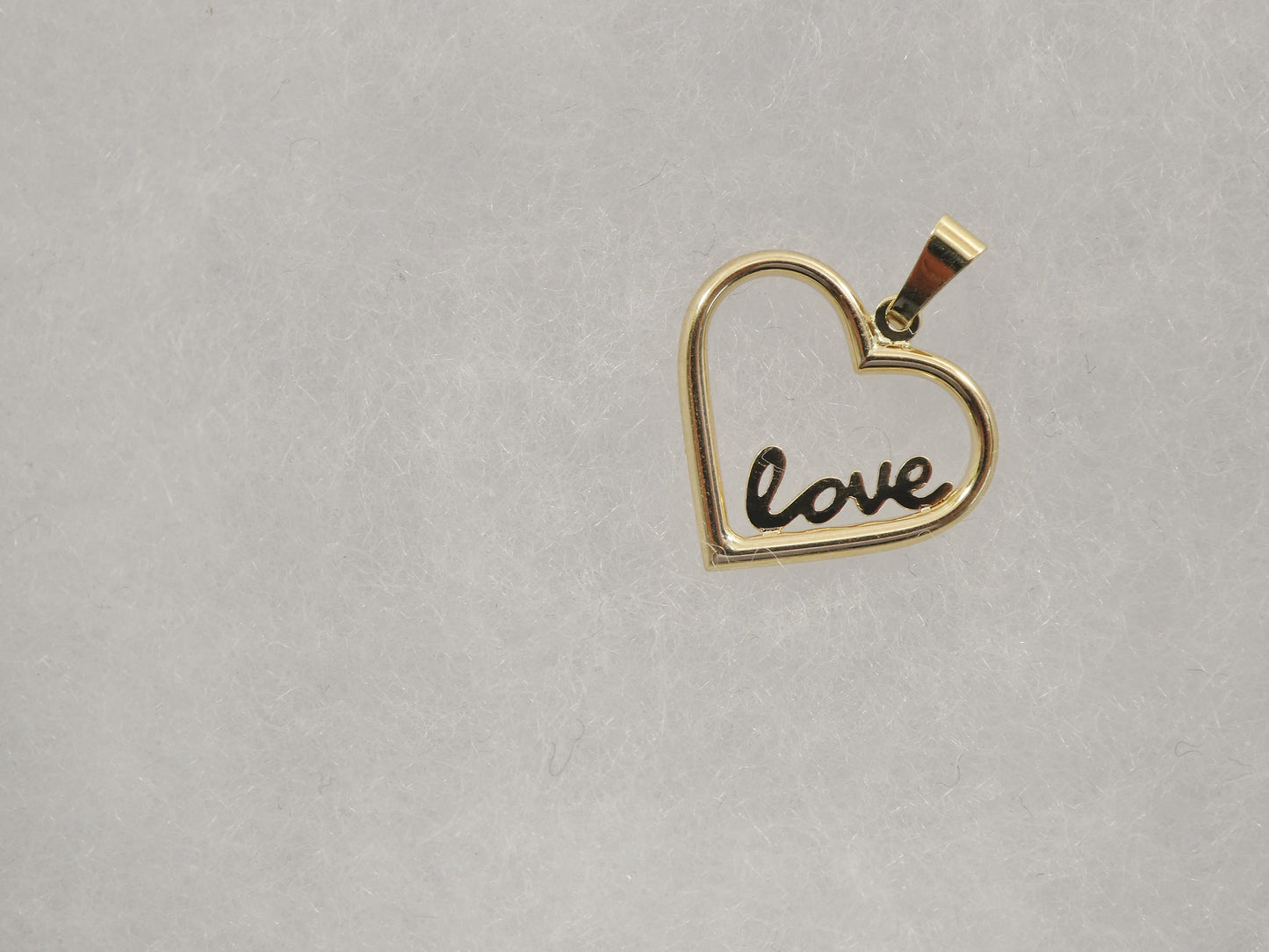 women's 14k real solid yellow gold love heart charm
