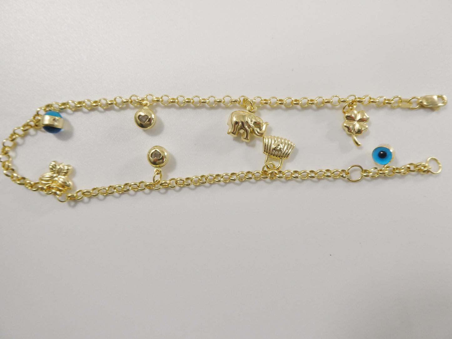 real 14k solid yellow gold 9 inch anklet bracelet