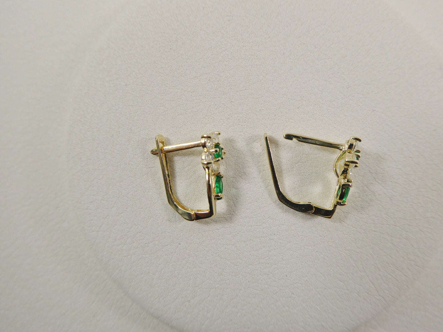 real 10k solid yellow gold birthstone color flower French back earring