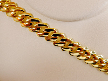 7 inch 14k yellow gold color Monaco bracelet over real solid 925 sterling silver
