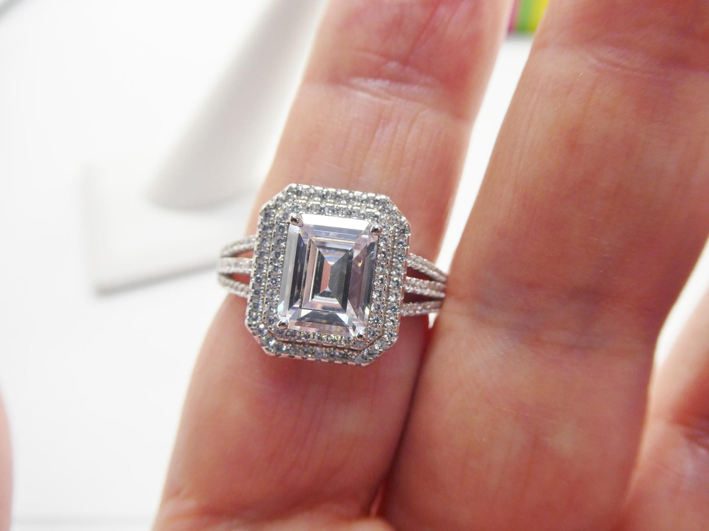 real 925 sterling silver solitaire engagement ladies ring