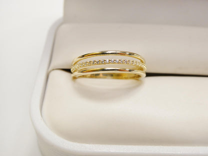 Real 10k Solid Yellow Gold Women's Classic Ring