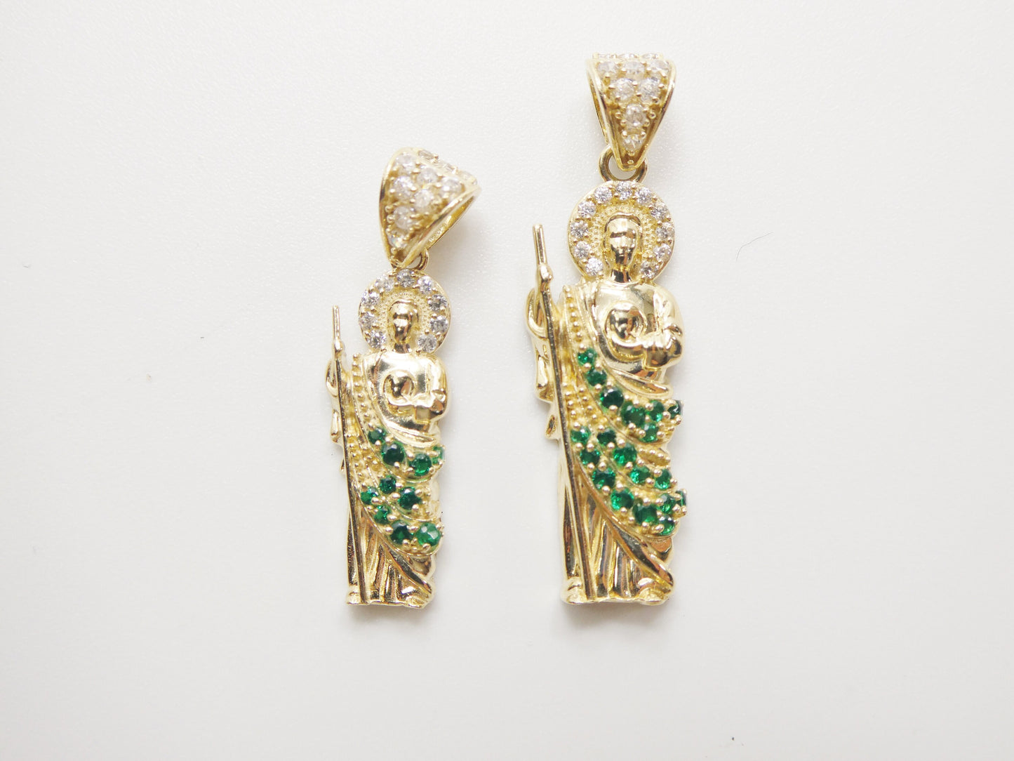 14k real solid yellow gold saint jude charm pendent