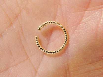 14k Real Solid Yellow Gold Hoop Earring Cartilage Daith Ring Piercing