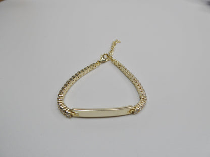 925 Sterling Silver 5 Inch Plus Baby ID Bracelet Extension Yellow Gold Color